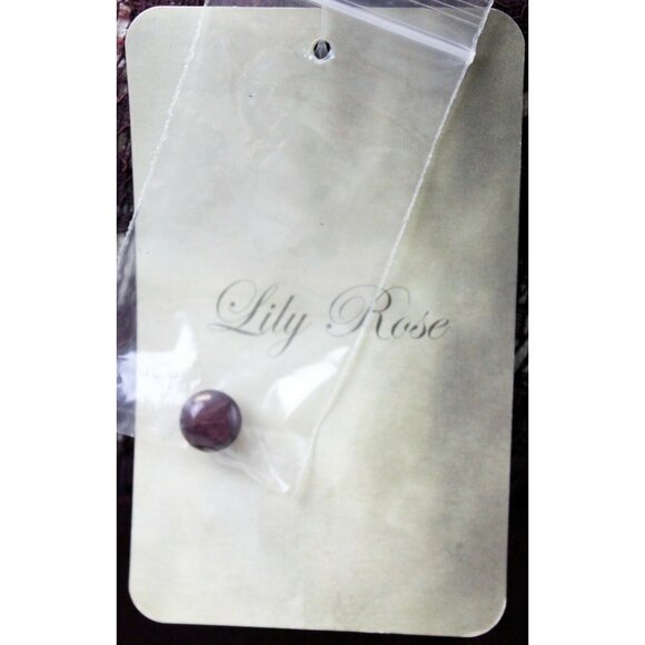 New Lily Rose Merlot Purple Dress Floral Lace 3/4 Sleeves Womens S Elastic - Picture 8 of 9